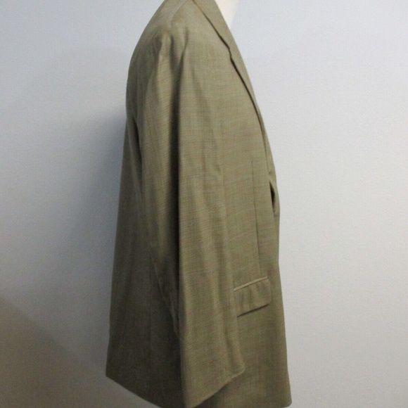 Chaps Ralph Lauren Sport Coat Men 46R 100% Wool Beige Brown Houndstooth 2 Button - Picture 5 of 13